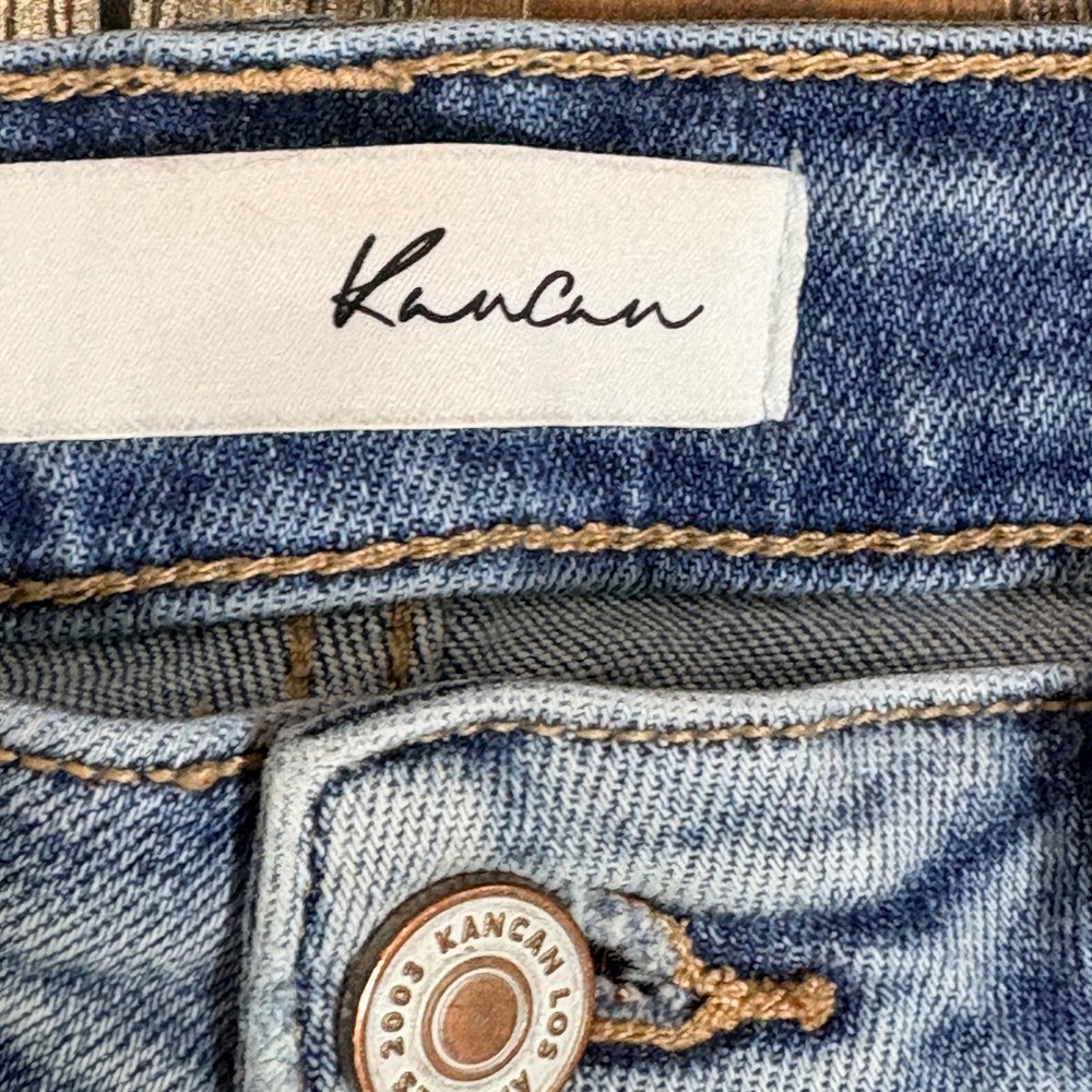 Kancan Wide Leg Jeans Womens 8 Light Wash High Rise Denim - Picture 3 of 5